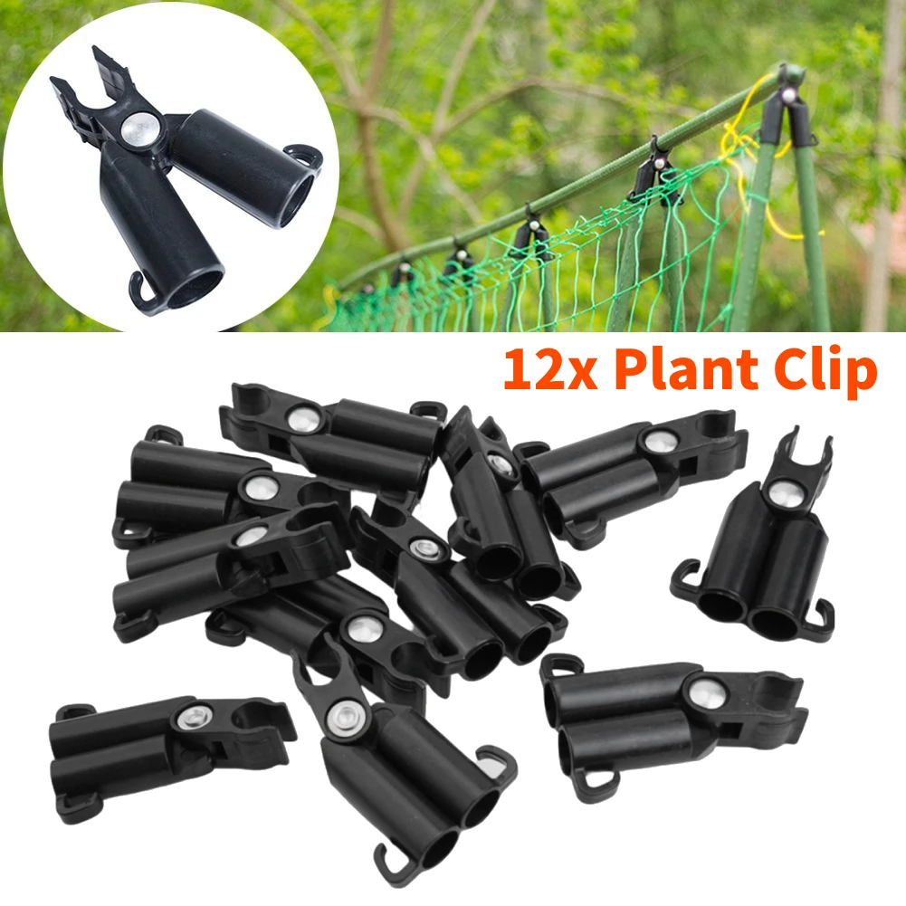 

12Pcs Black Climbing Plants Bracket 11/16/60mm Garden Trellis Plant Awning Connector Joint Fixing Bracket For Tomato Cage