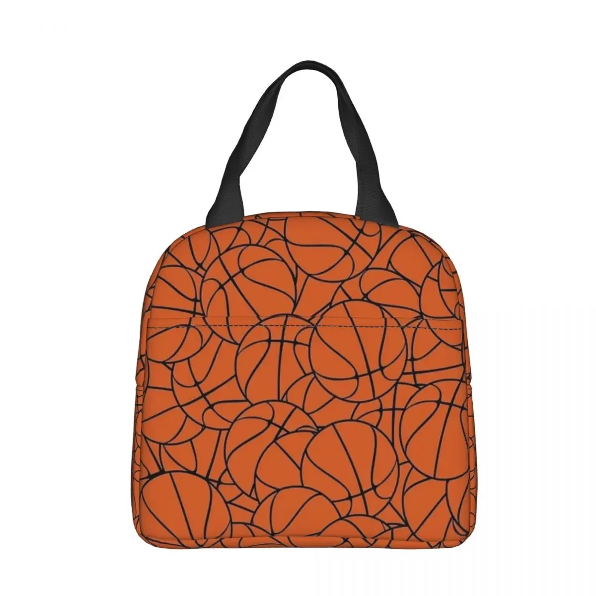 Fiambrera con patrón de baloncesto para hombre y mujer, bolsa térmica, reutilizable, a prueba de fugas, para viaje escolar