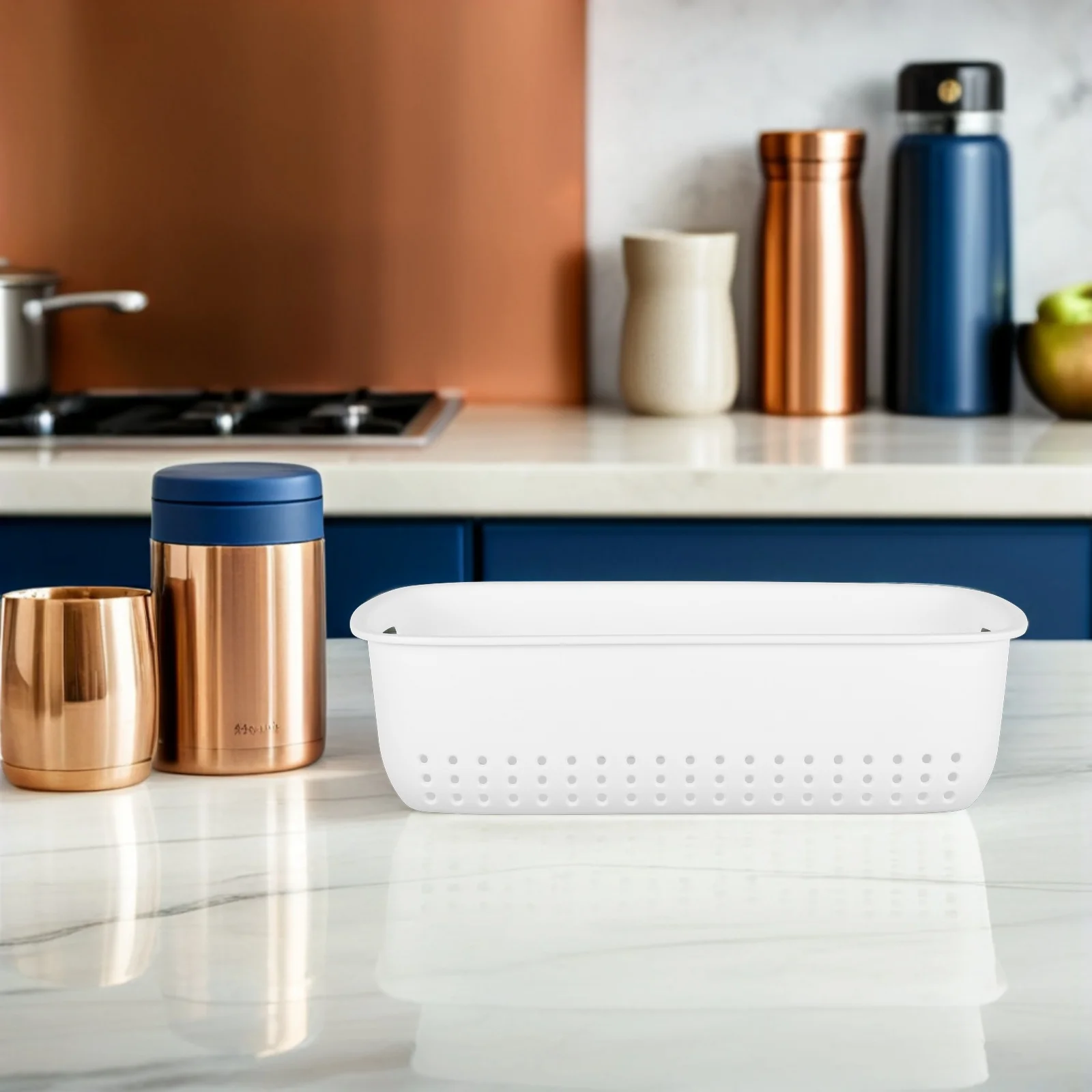 

1 Set Reusable Colander Basket Wall-Mount Double-Layer Filter Detachable Vegetable Washing Storage Holder Fruit Strainer Bowl