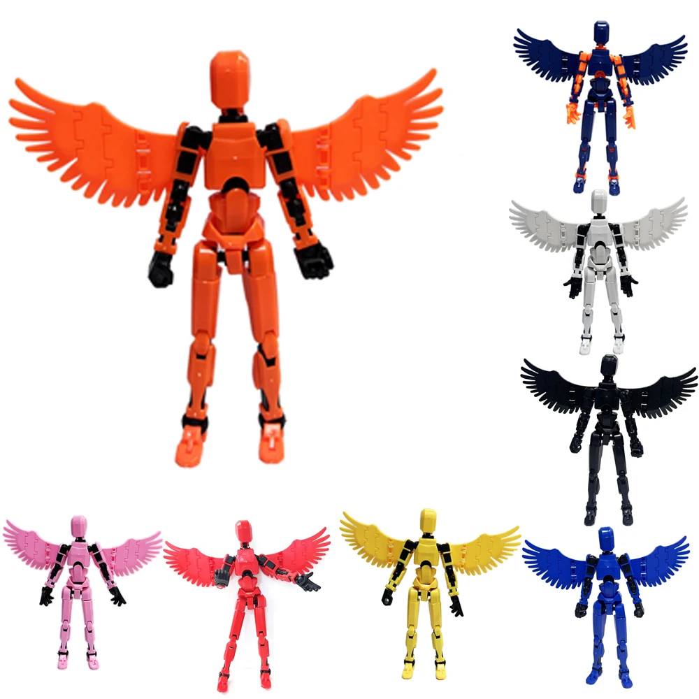 3D Printing Movable Shapeshift Robot, Full Body Mechanical Toy, Dummy with Stand, Winged, Creative Gifts for Children