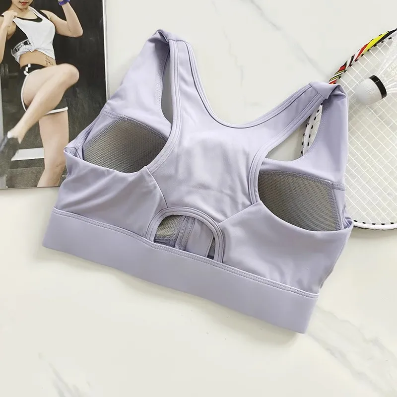 Reggiseno sportivo da donna con cerniera frontale ad alto impatto, antiurto, ad asciugatura rapida, top da yoga, gilet da corsa, fitness, regolare la biancheria intima da palestra