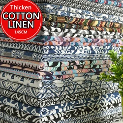 20colors Cotton Linen fabric Thicken Ethnic Fabric Polyester printed cloth Pillow able Curtain Decorative cloth diy Handmade