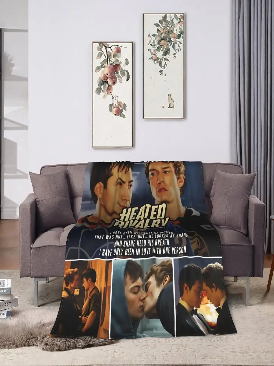 Heated Rivalry Painted HD Art Warm Blanket  Aesthetic Picnic Throw for Couch Bed Sofa and Outdoor Use