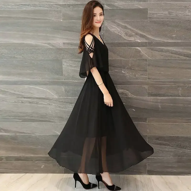 Dresses Summer Wear for Women Chiffon Sexy Expansion Skirt Woman Dress Vestido De Mujer Femme Robe