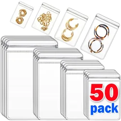 10/20/30/50pcs Jewelry Organizer Pouch Bags Transparent PVC Anti-Oxidation Earring Pendant Necklace Bracelet Storage Holder Bags