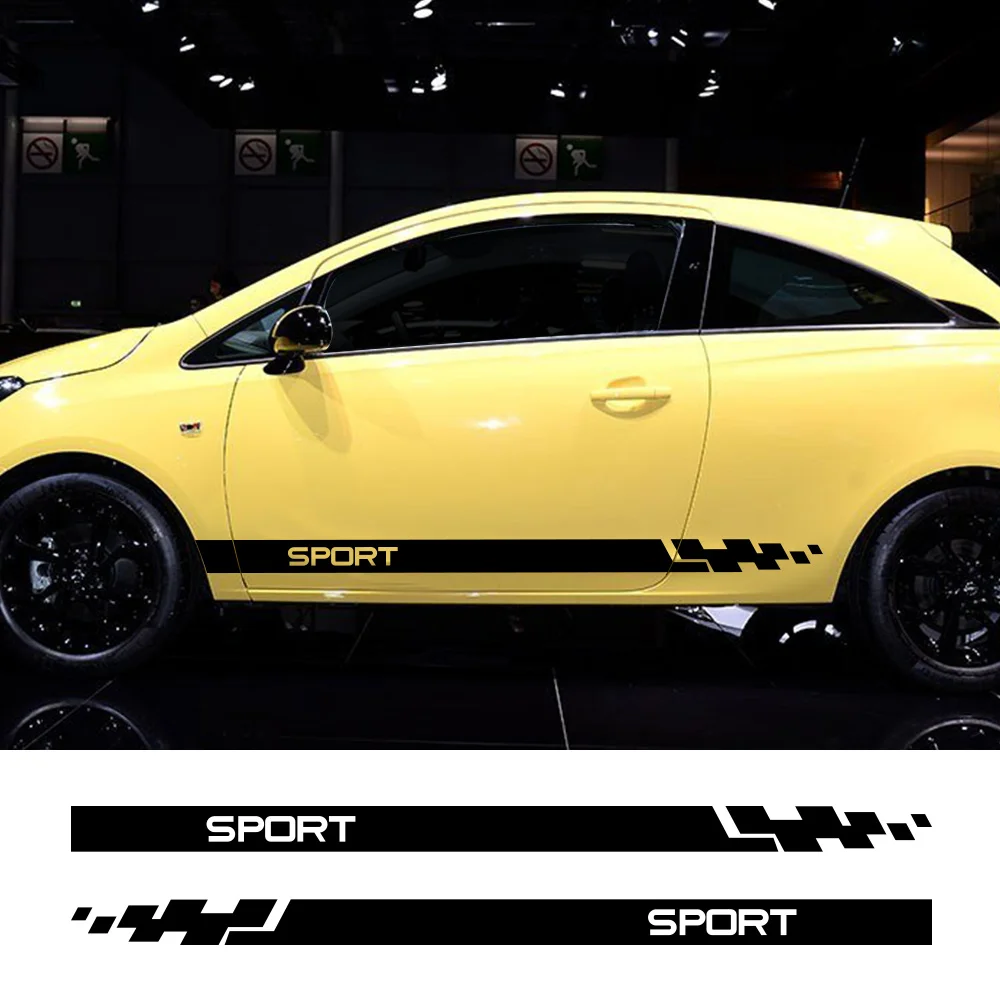 

Car Door Side Skirt Stripes Stickers Auto Vinyl Film Decoration Decals For Opel Astra j h g k Corsa d Tuning Accessories
