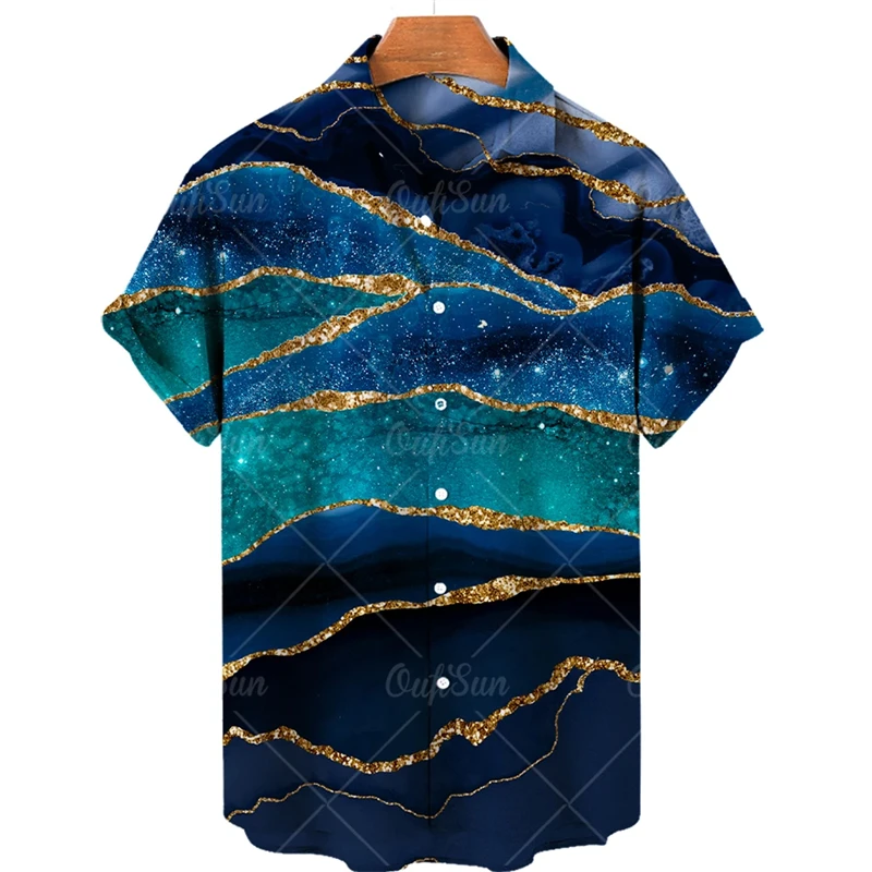 

2024 Cool Abstract Rendering Tie Dye 3d Print Pattern Hawaiian Shirts Retro Men's Casual Short Sleeve Oversized Male Tops Summer