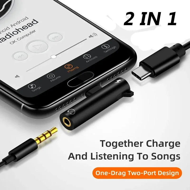 2 In1 Lighting to 3.5mm Audio Headphone Charging Adapter Splitter For iPhone 14 13 12 11 X Jack Earphone AUX Cable Connector