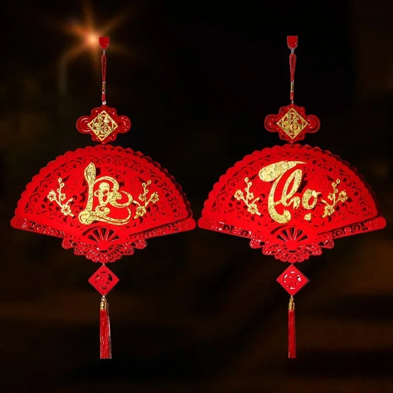 Chinesisches Neujahr, Quasten, Ornamente, beste Wünsche, viel Glück, rot, Glück, vietnamesisches Glücksornament, Frühlingsfest-Dekorationen