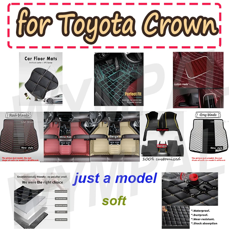 

LUXURY Car Mats Floor For Toyota Crown Royal Saloon S200 2008 2009 2010 2011 Car Floor Mats Waterproof Floor Mats