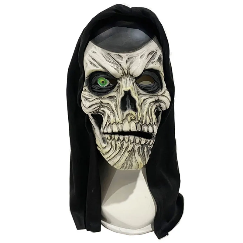 Schädelmaske Gruselige Einäugige Skelett-Geistergesichts-Maske Unheimliche Vollkopf-Latex-Dämonenmaske Realistische Halloween-Cosplay-Requisiten – Detail 1