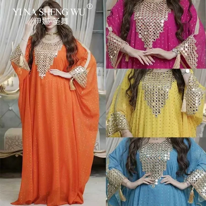 Moslim Gewaad Europese en Amerikaanse Grensoverschrijdende Moslim Lange Boerka Buikdans Dansvoorstelling Kostuum 2-delige Set Khalegy Gewaad