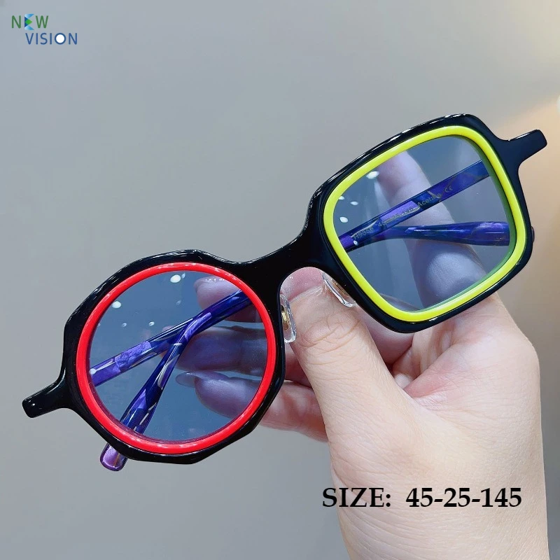 

Fashion Retro Multi-color Ultra Light Acetate Sunglasses Square and Round Design150 Large Face Men Women Polarized Sun Glasses