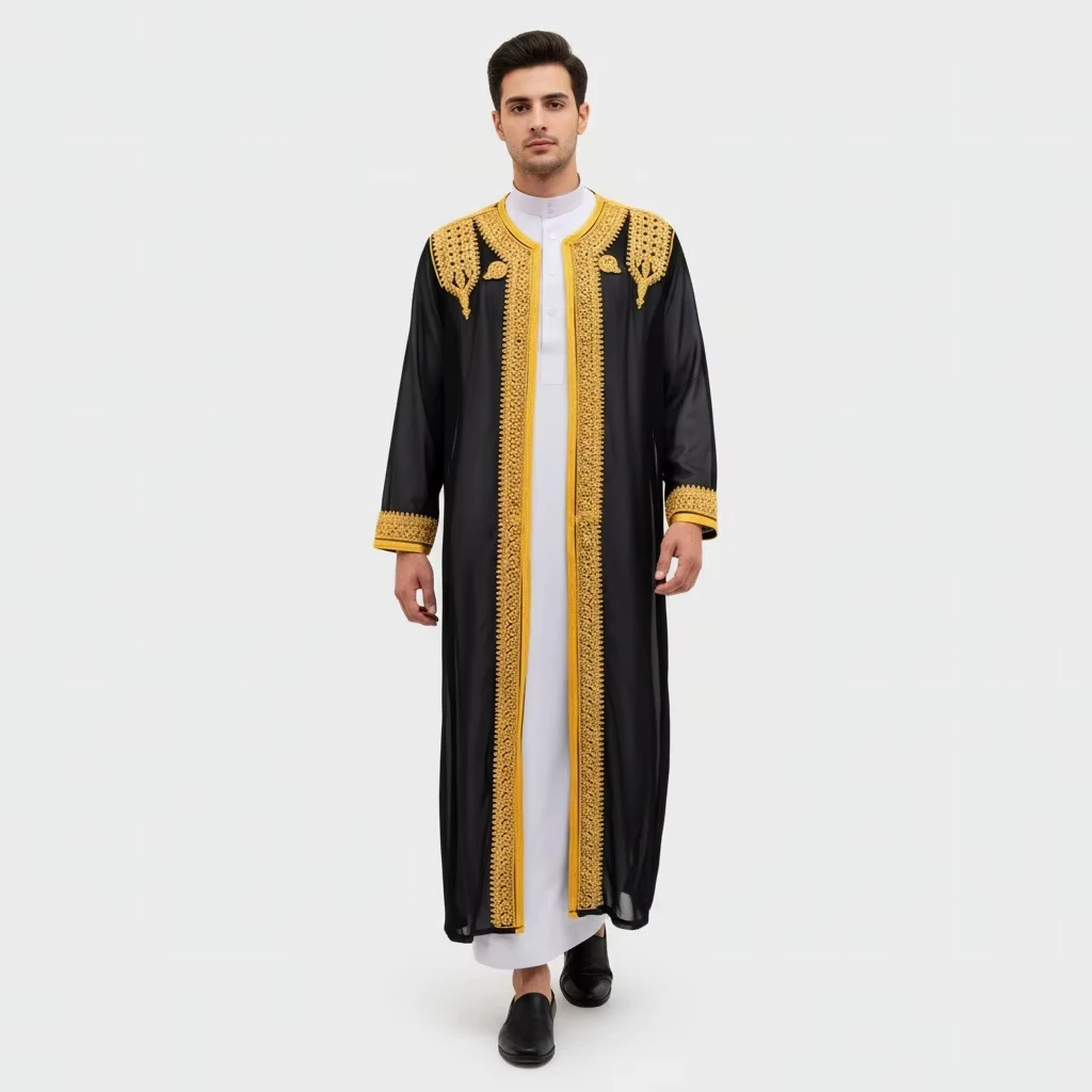 Men's Muslim Clothing Modest Fashion Abaya Thobes  for Muslim Men Modesty Dress Code Islamic Wear for Men