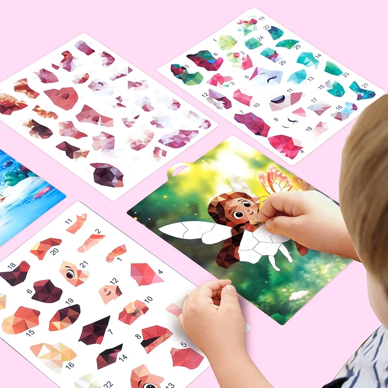 

Collage Children's DIY Handicraft Three-Dimensional Collage Paper Early Education Enlightenment Jigsaw Puzzle Stickers