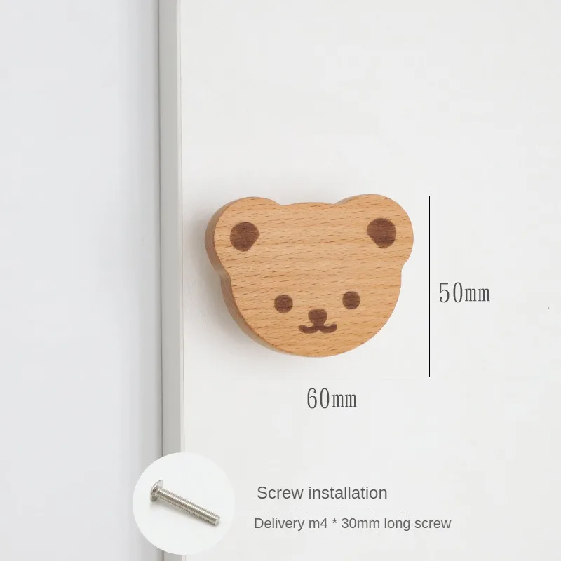 Wooden Knobs Furniture Pulls Wardrobe Door Pulls Kids Room Decoration Furniture Hardware Moon Star Cloud Cabinet Handles