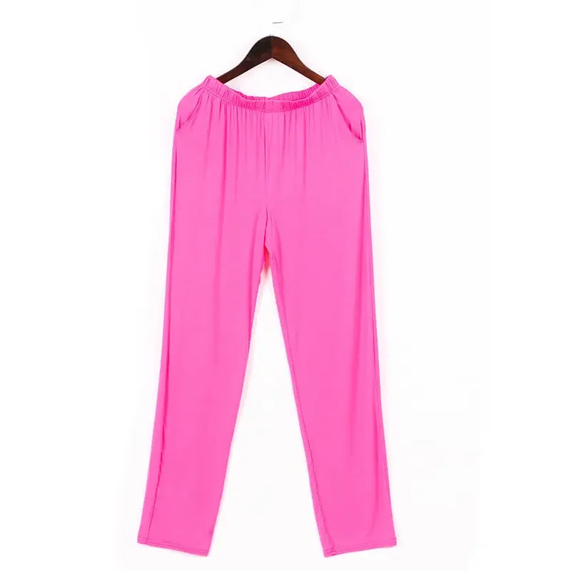 

Simple Large Size Japanese Spring and Summer Loose Female Solid Color Comfort Refreshing Pajama Pants Modal Trousers Home Pants