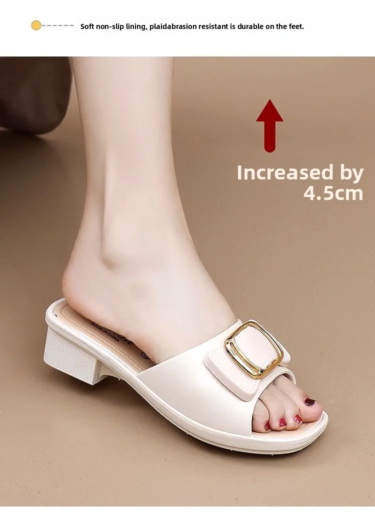 Women's Versatile Summer Sandals - Fashion Thick Sole Flip Flops, Non-Slip Durable Outdoor Slides for Beach/Street Wear