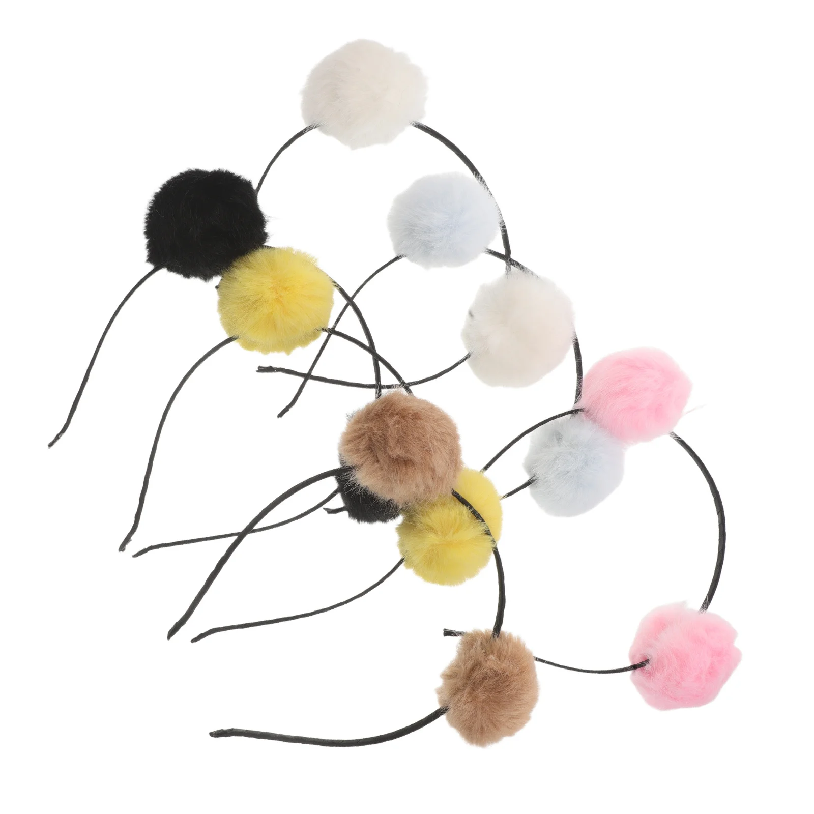 

6Pcs Kids Pom Ball Headband Soft Comfortable Fit for Toddler Girls Daily Wear Cute Hairbands for Party Celebration Style