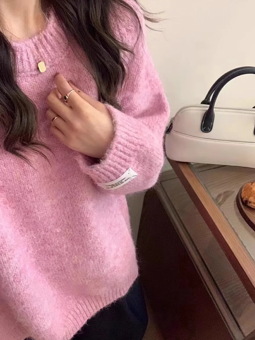 Mint een Lazy Sle Thi Knit Sweater Women Loose plus Size Autumn Winter Korean High-End Soft Cozy Knitted Top