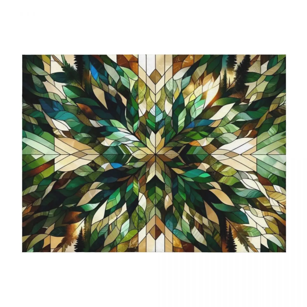 

Enchanted Woodland: Forest Mosaic Throw Blanket Extra Large Throw Personalized Gift Large Shaggy Blankets