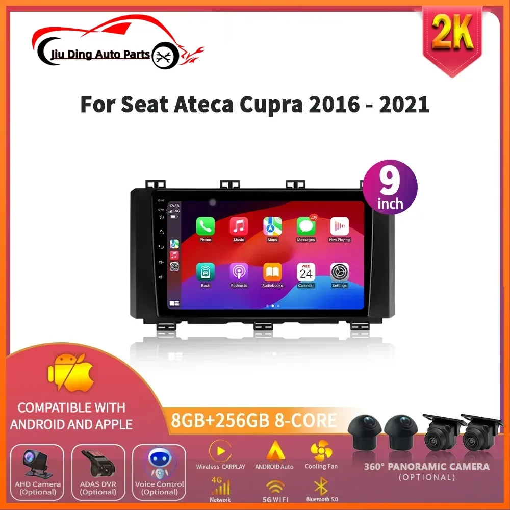 

Android 14 Wireless Carplay Car Multimedia Player For Seat Ateca Cupra 2016 - 2021 Head Unit Car Radio GPS Navigation 4G WIFI BT