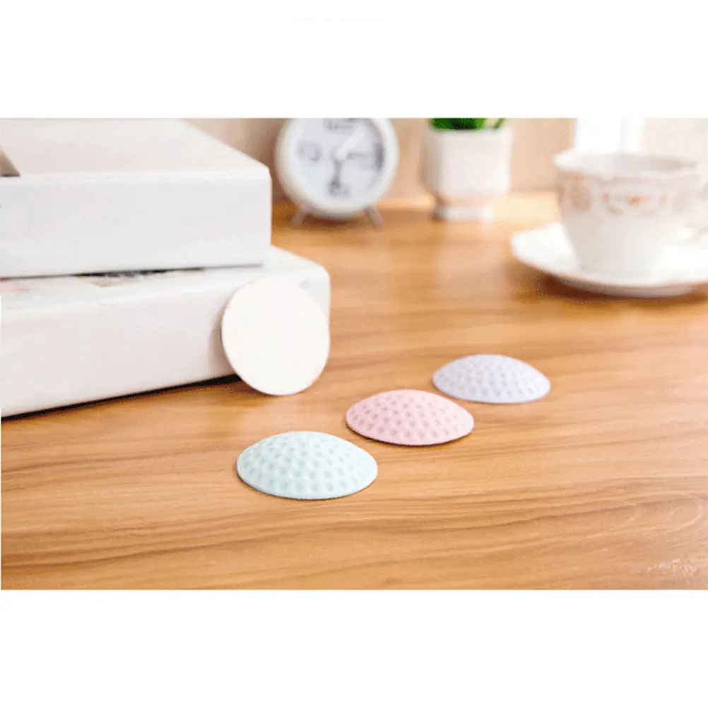 2Pcs Door Bumper Wall Protector Self-Adhesive White Door Handle Stopper Shield Furniture Edge Guard Anti-Collision Noise