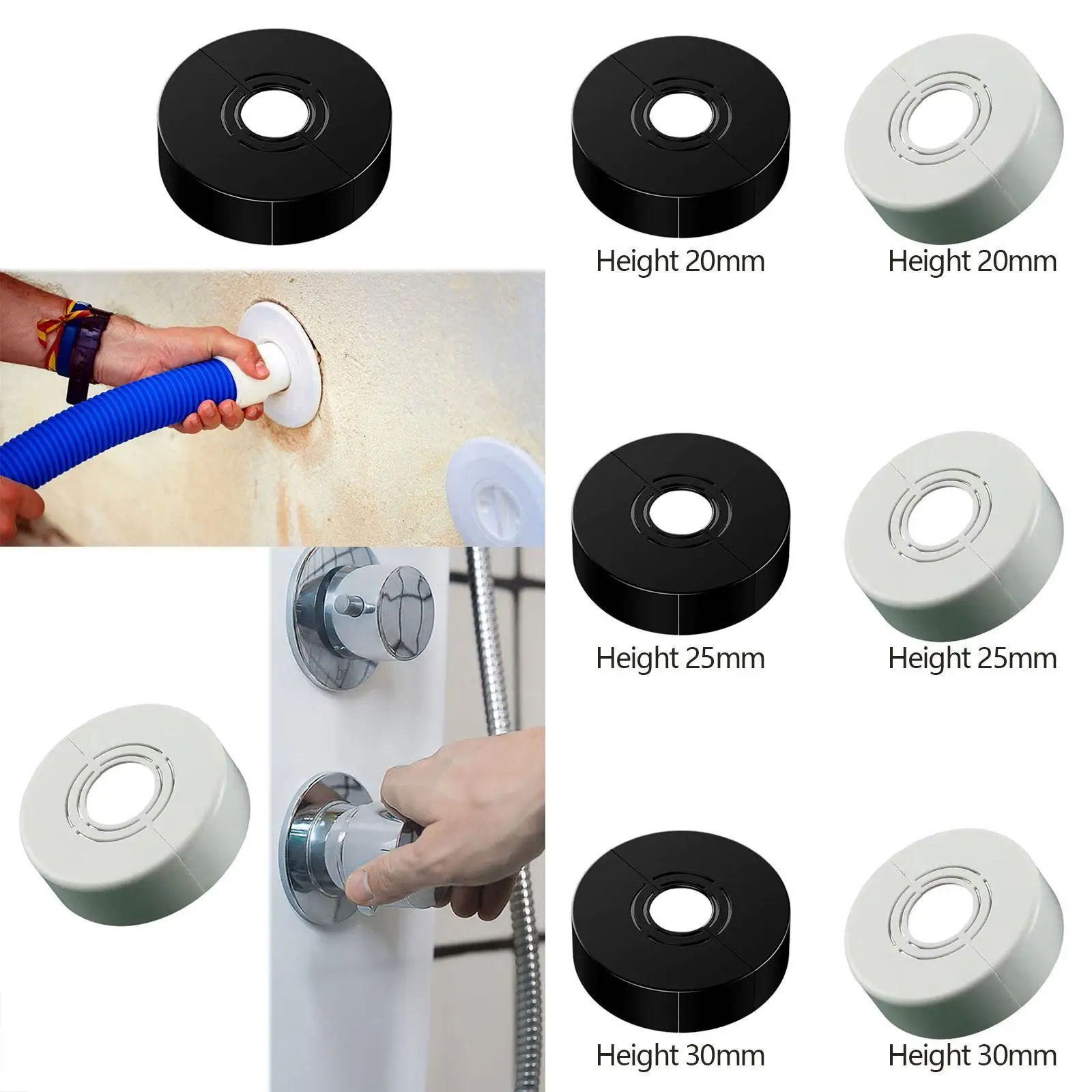 Escutcheon Cover Adjustable Shower Faucet Decorative Cover Split Flange Cover for Gas Pipe Sprinkler Shopping Mall Sinks Home
