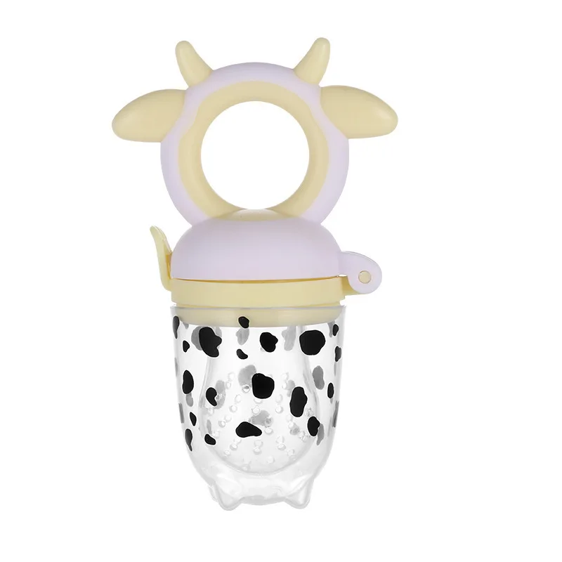 عضاضة من السيليكون للأطفال على شكل فاكهة، عضاضة بقرة تعمل على تطوير مهارات عض الطفل، سيليكون بدرجة الطعام، سهل التنظيف #6