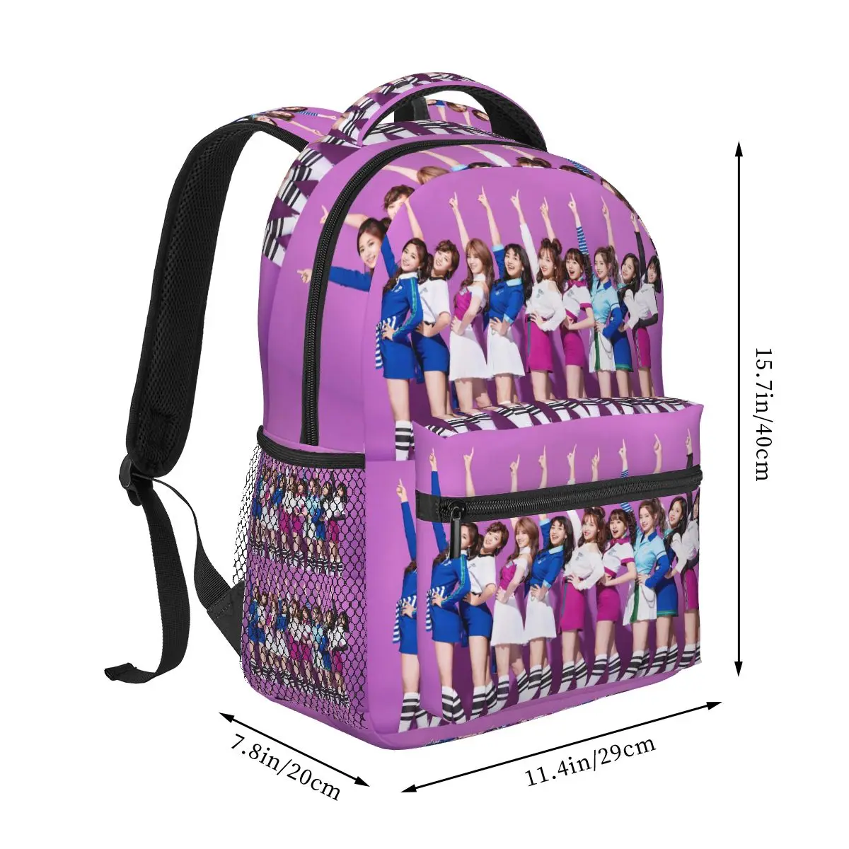 Fun Kpop Singer Twice Girls Backpacks Boys Girls Bookbag Students School Bags Laptop Rucksack Shoulder Bag Large Capacity