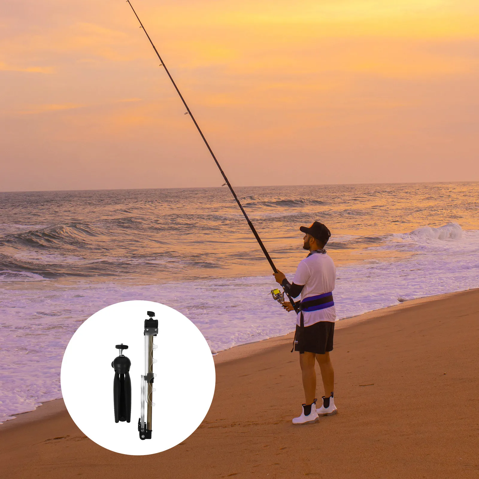

Luminous Folding Fishing Rod Stand Adjustable Multi Slot Holder Platform Night Use Fishing Rod Rack for Winter Outdoor