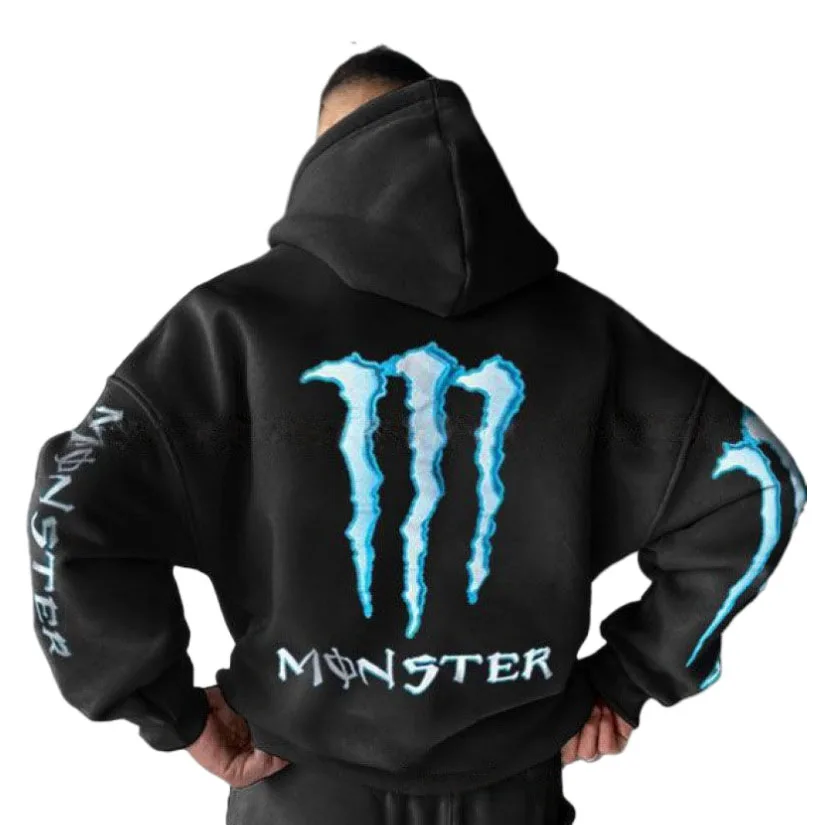 Sudaderas con capucha Monster Energy para hombres y mujeres, sudaderas con capucha resistentes al agua estilo callejero hip hop, prácticas para salidas de hip hop de días lluviosos