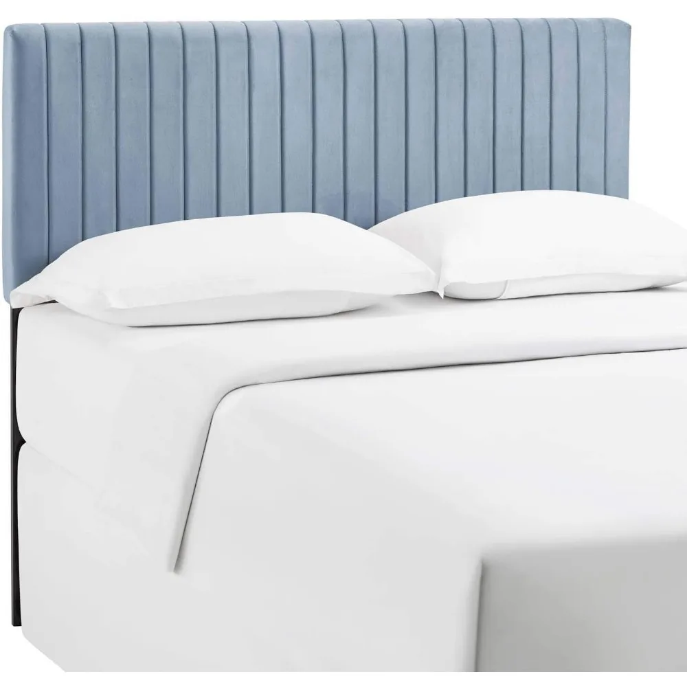 لوح رأسي مخملي معنقدة بقناة Modway Keira باللون الأزرق الفاتح/حجم كوين #3