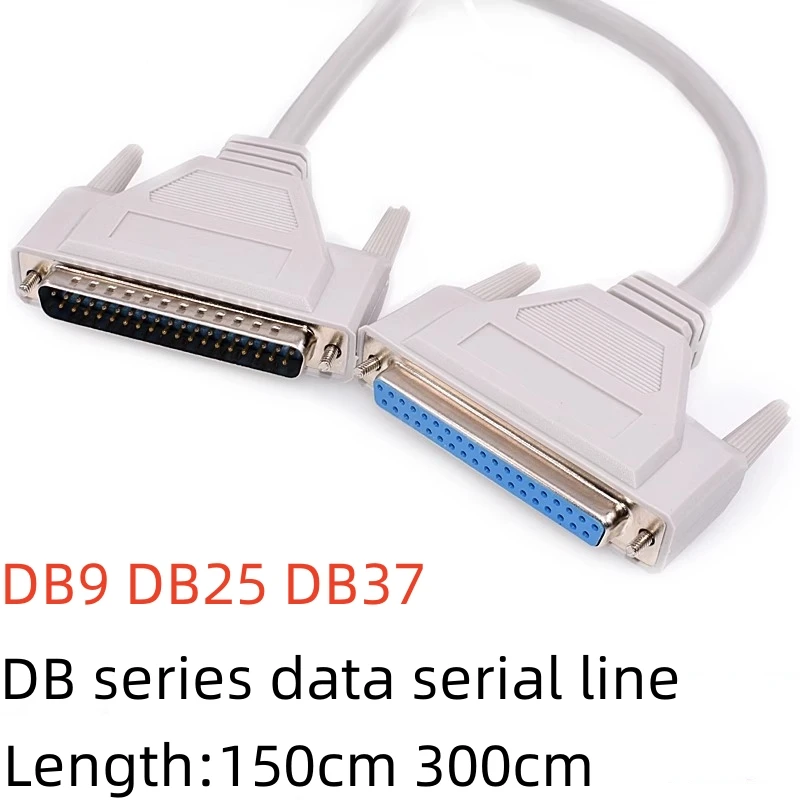 1pcs Db9/25/37 Pin Cable Serial Port Extension Printer Copier Data Cable Male To Female 1.5/3 Meters