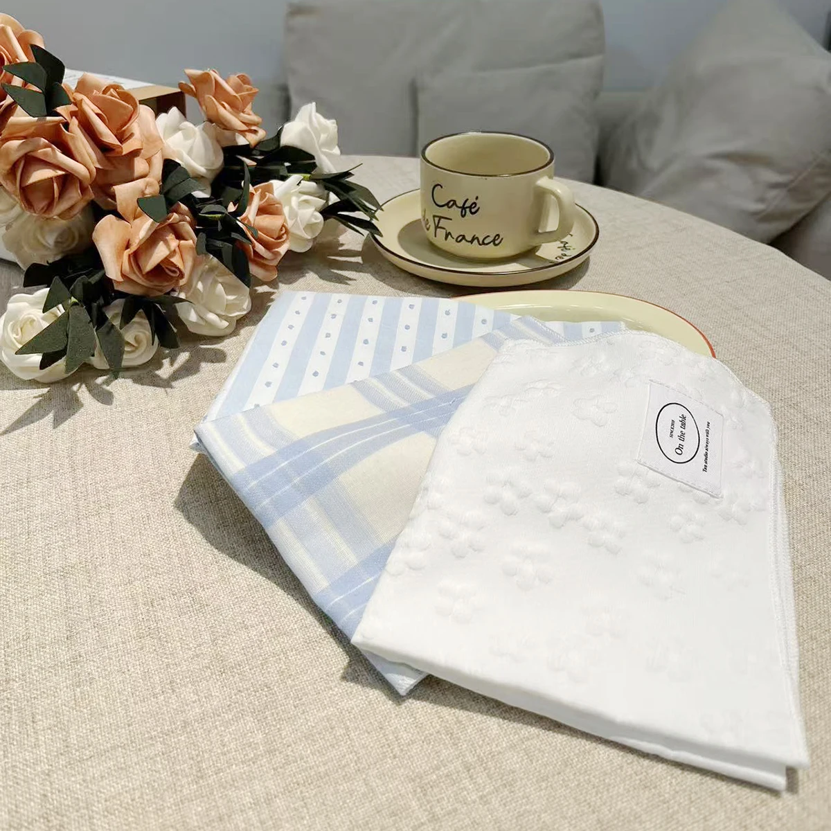 مفرش طاولة أبيض عازل للحرارة للمطبخ، مفارش طاولة طعام مستطيلة للمطبخ المزرعة الداخلي