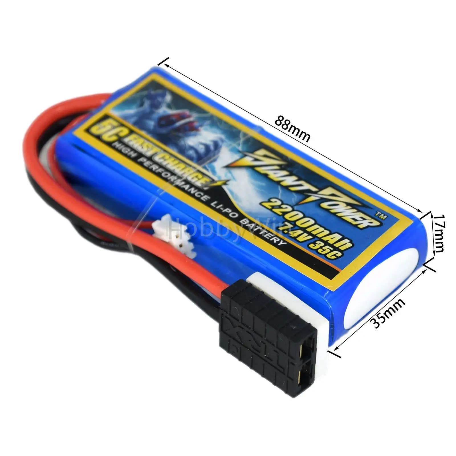 

7.4V 2S 2200mAh 35C LiPO Battery TRX plug 1/16th E-Revo RC Truck toy car batter parts