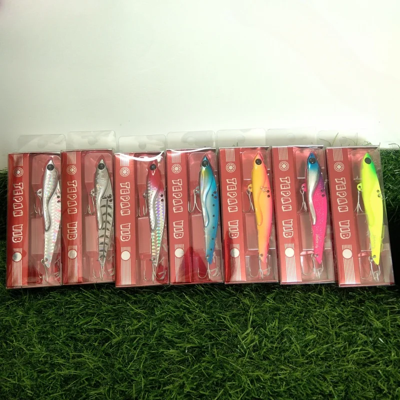 7PCS 35g Shore Angeln Locken VIB VECTOR 110mm Lange Casting Metall Teppan Vibration Künstliche Harten Köder winter Eis Angeln