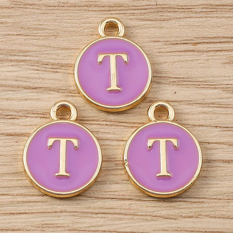 10 Stück 11 x 14 mm niedliche Emaille 26 A-Z Alphabet Buchstaben Charms Anhänger für Schmuckherstellung Ohrringe Halsketten DIY Bastelzubehör – Detail 22