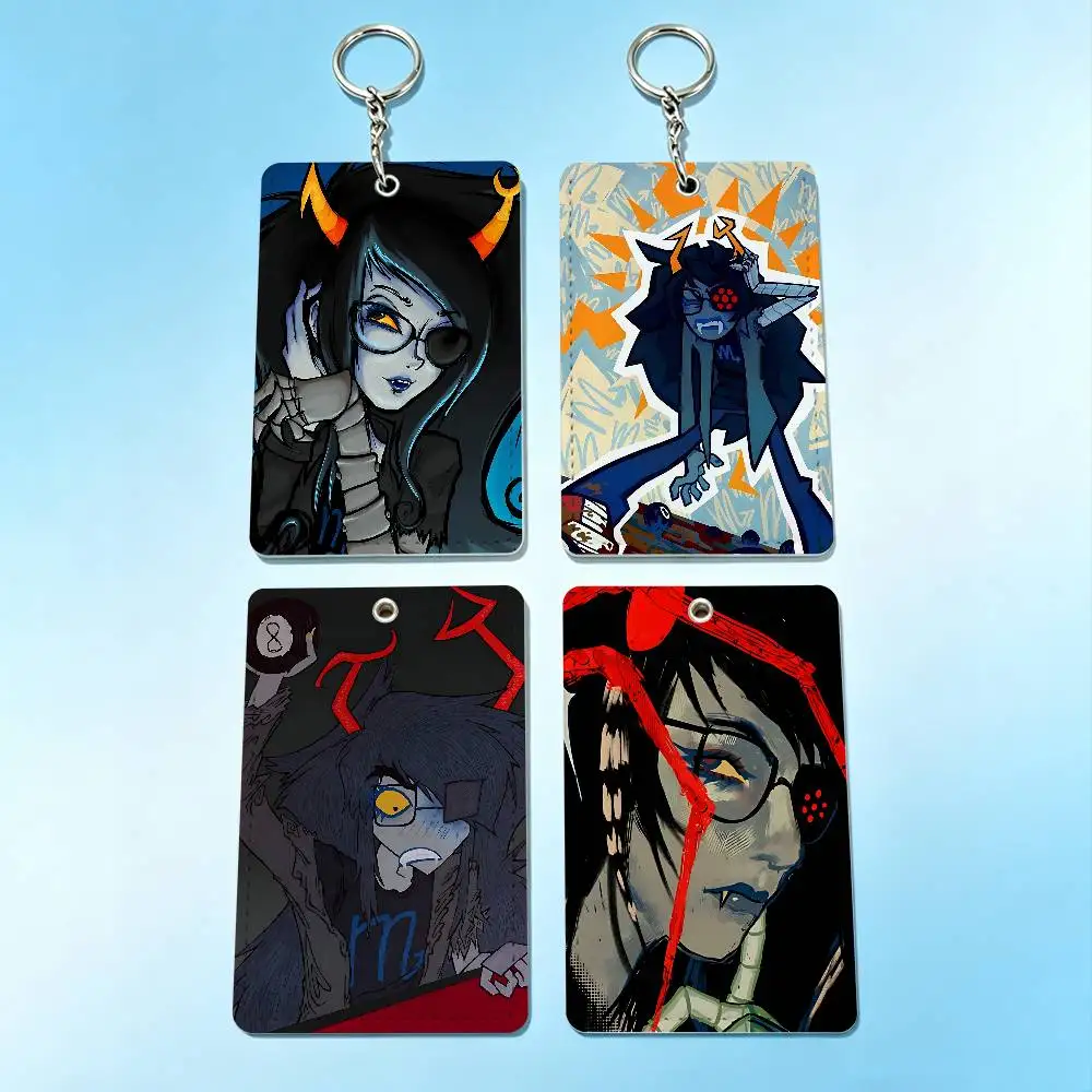 

Charming Vriska S-Serket Card Holder Men And Womenn Universal Antirust Keychain Learther Access Drop Key Tag Ring