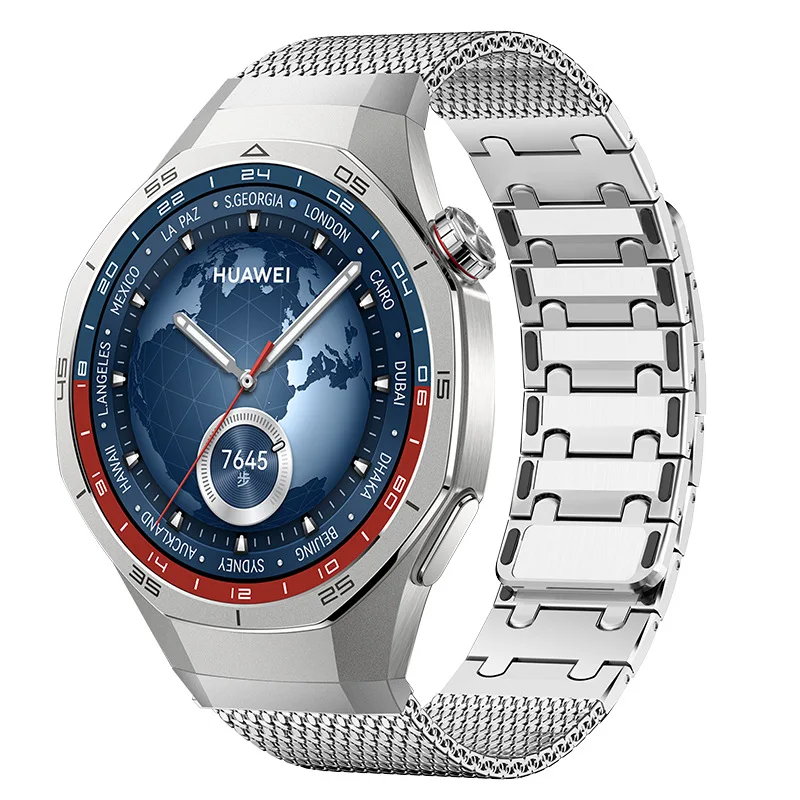 DLC Kratzfestes Edelstahl-Uhrenarmband, verstellbares, doppelt magnetisches Mesh-Armband für Huawei Watch GT5 Pro – Detail 10
