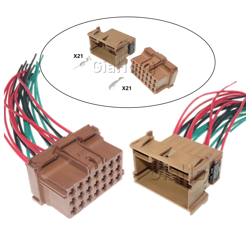 

1 Set 21 Ways Automobile Wire Harness Unsealed Connector AC Assembly 967635-1 1-967630-1 8-968975-1 Car Socket with Terminal