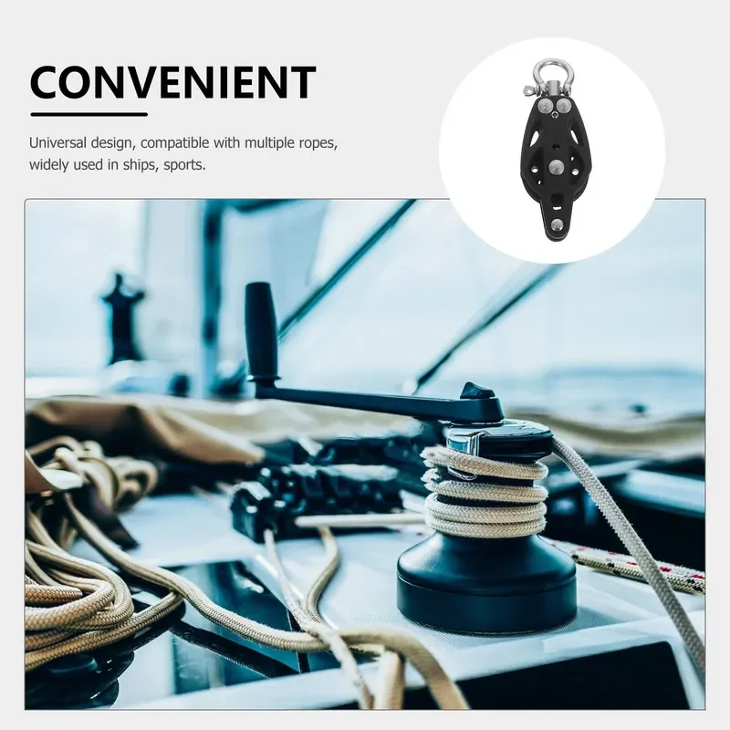 Marine Pulley Wheel, Single Groove Cable Guide, Lightweight Aluminum Alloy Rigging, for Boat Sailing Workout Gym Replacement