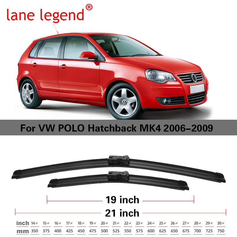 Car Wiper Blades for Volkswagen VW POLO Hatchback MK4 2006 2007 2008 2009 9N3 Front Windscreen Windshield Brush Car Accessories