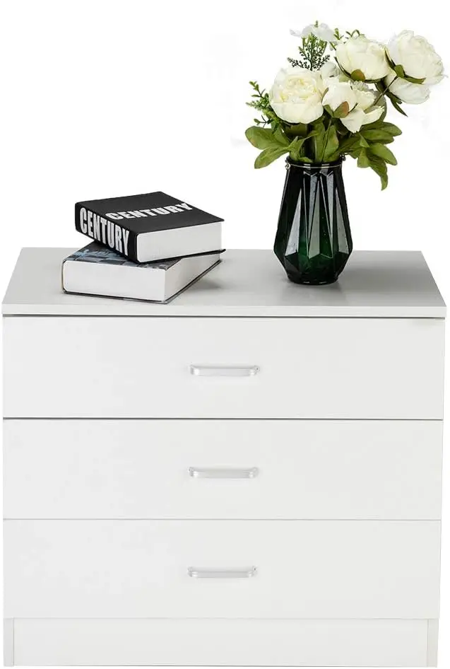 

Dresser with 3 Drawers, Modern Wooden Nightstand Storage Chest, Organizer Unit for Bedroom, Hallway, Entryway, Closets