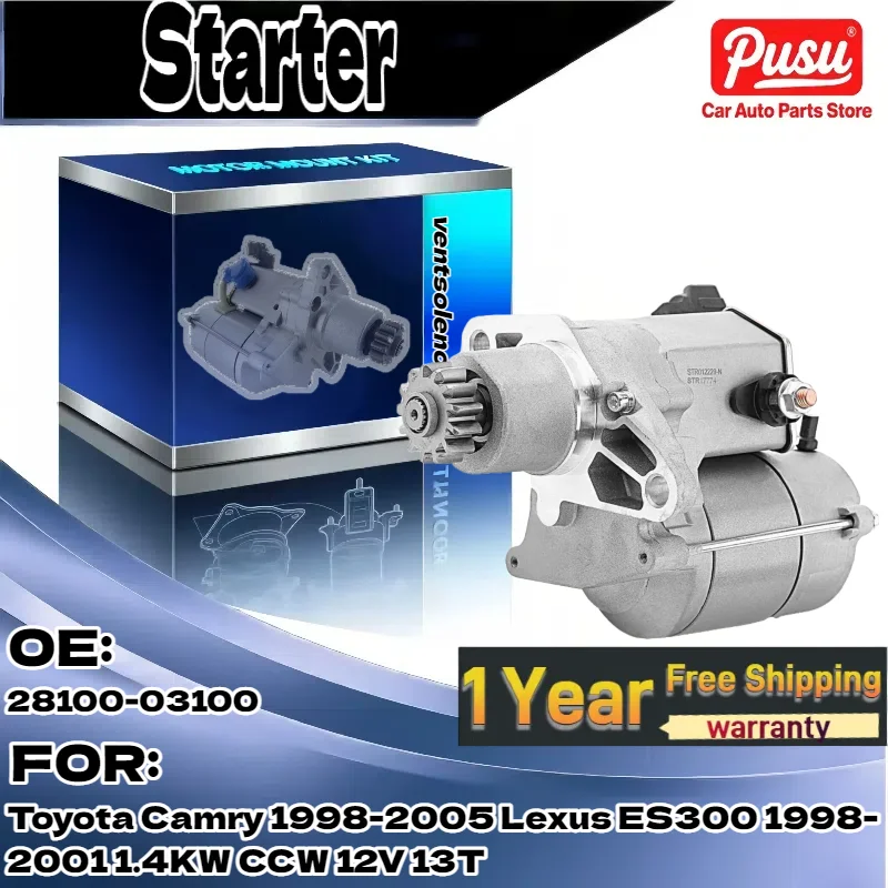 

For Toyota Camry (1998-2005) & For Lexus ES300 (1998-2001) | Starter Motor 1.4KW/12V CCW 13T Part 28100-03100