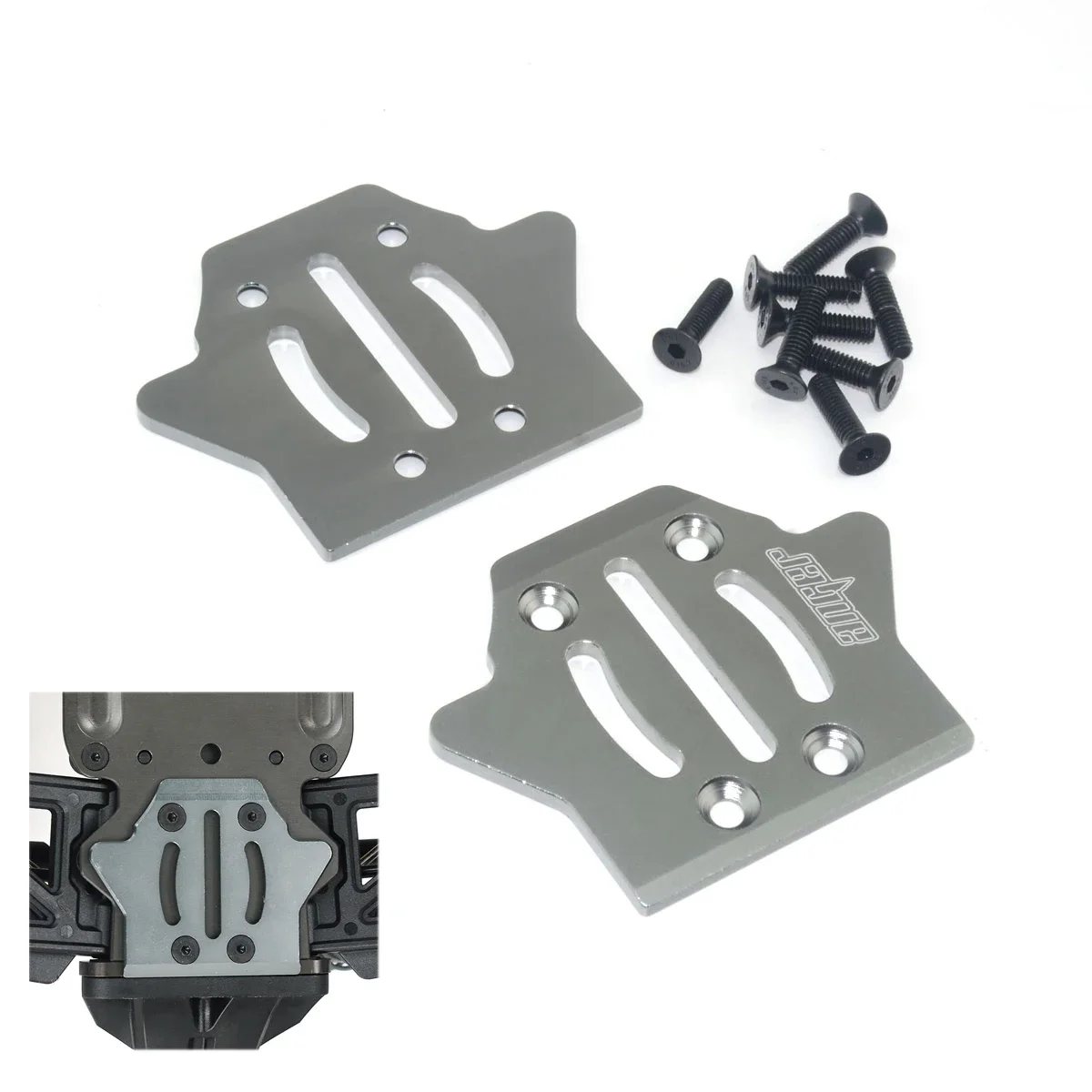 2pcs HOBAO 8SC H9 Chassis Guard Anti Scratch Metal Protection Plate Aluminum 6061 Rc Car Parts