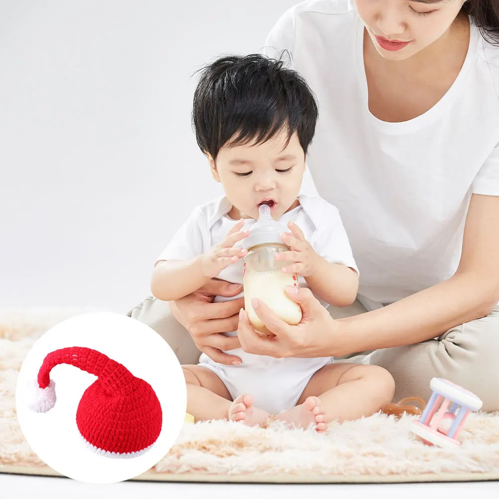 اليدوية عيد الميلاد الطفل قبعة التصوير الفوتوغرافي الإبداعي الديكور الوليد 0-4 أشهر الطفل عيد الميلاد التصوير الدعامة #6