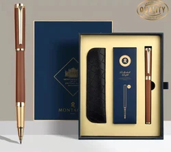 Montagut M702 Metal Iridium 0.5mm Roller Ball Pen Signing Pen Business Flower Engraving Neutral Pen W/Gift Box