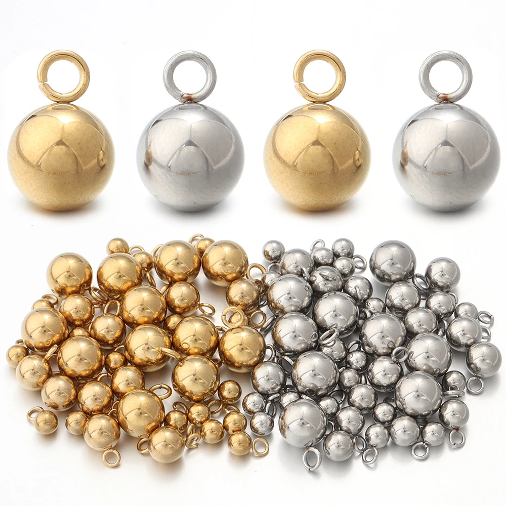 10-20 teile/los Solide Edelstahl Kugel Perlen Charms Anhänger für Schmuck Machen DIY Schmuck Ohrringe Erkenntnisse Armbänder Liefert