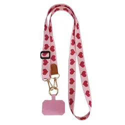 Adjustable Long Printing Charm Phone Strap Wide Version Crossbody Lanyard Pendant Band Shoulder Cord Anti-theft Mobile Rope Hang